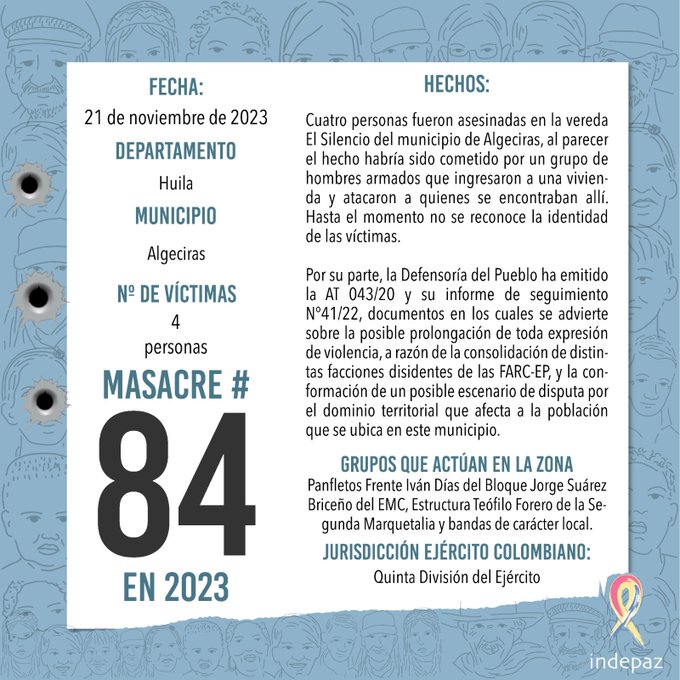 Rechazamos la masacre presentada en Algeciras: Comisionado de Paz 7 22 noviembre, 2023