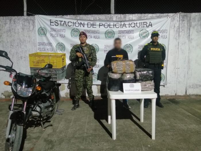 In Íquira, subject was captured with 23 kilos of marijuana • La Nación