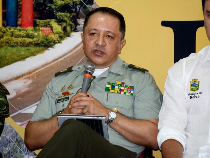 Coronel Alexander Castillo Marín, comandante de la Policía Metropolitana de Neiva.