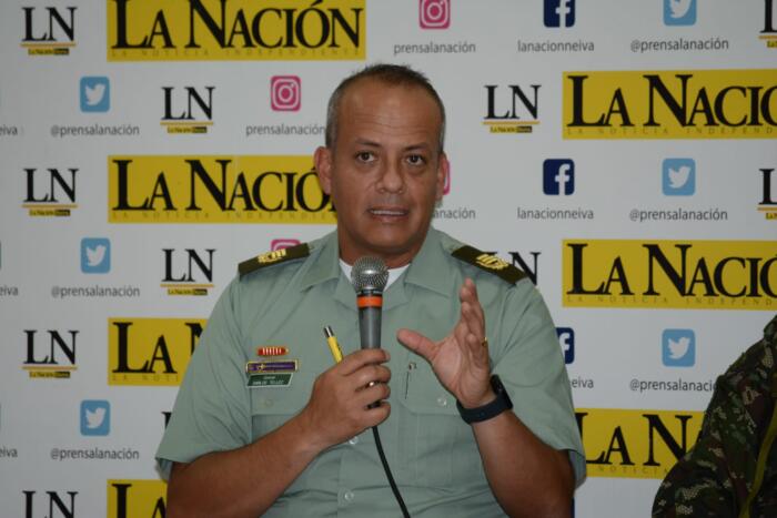 Coronel Carlos Eduardo Téllez, comandante del Departamento de Policía Huila.